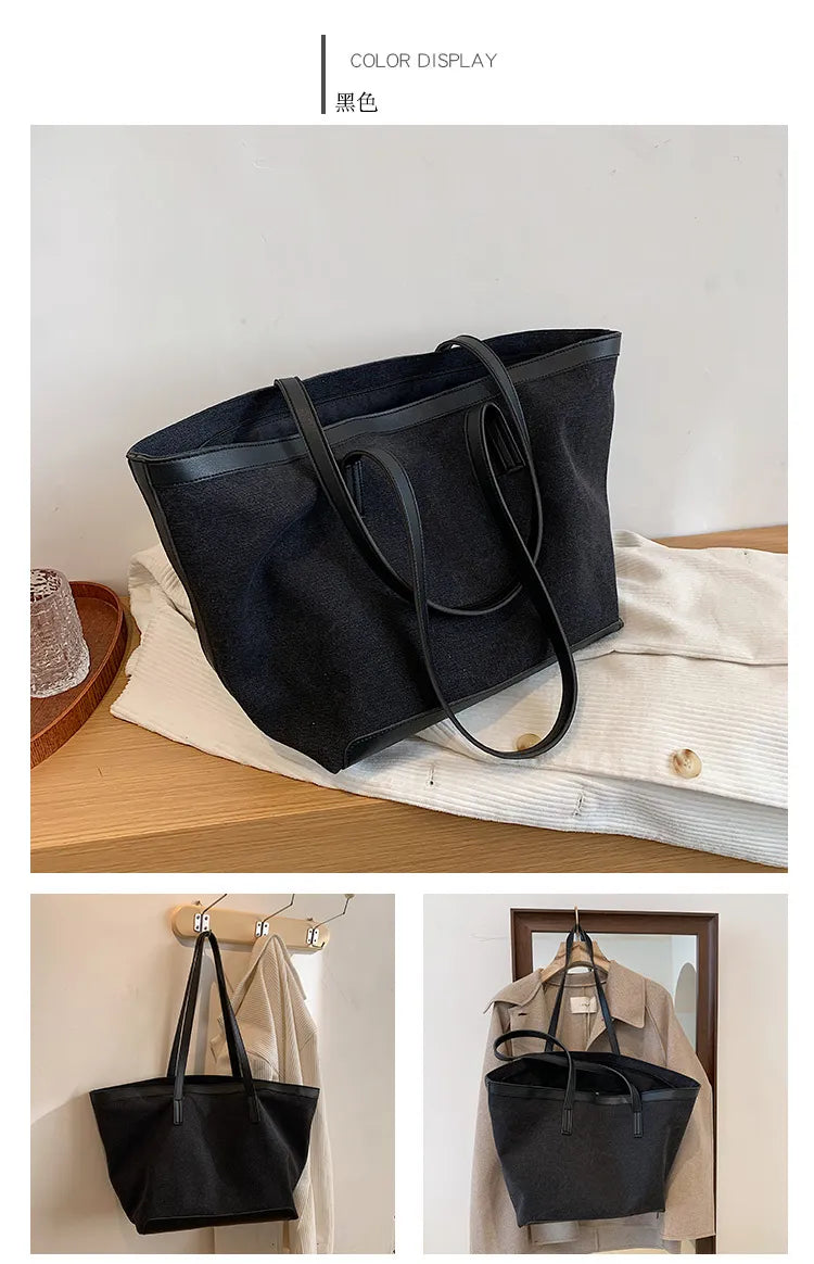 new-fashion-canvas-tote-bag-large-capacity-simple-foreign-style-handbag-shoulder-bag-shopper-spring-summer-womens-bag