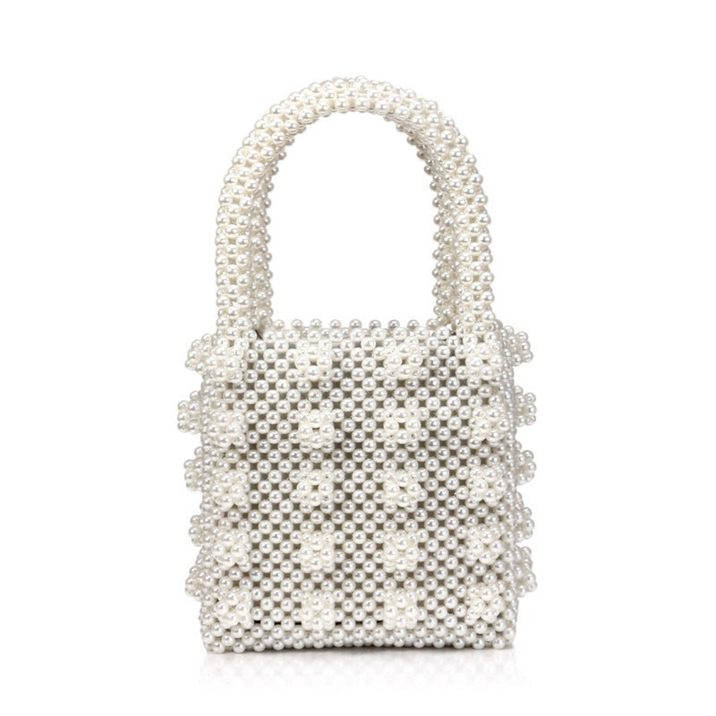 Pearl Tote Bag Ladies Ins Net Red Niche Bag Beaded Bag Fashion Pearl Bag-AURA REGALIA 