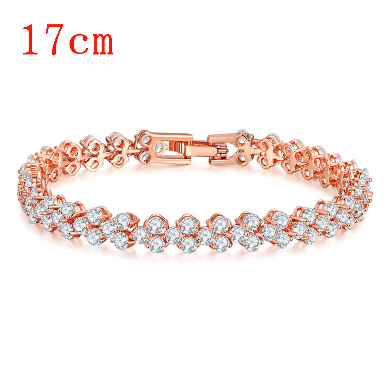 Roman Bracelet Fashion Copper Inlaid AAA Zircon Bracelet Factory Direct Sales Ladies Bracelet Gem Bracelet For Gift