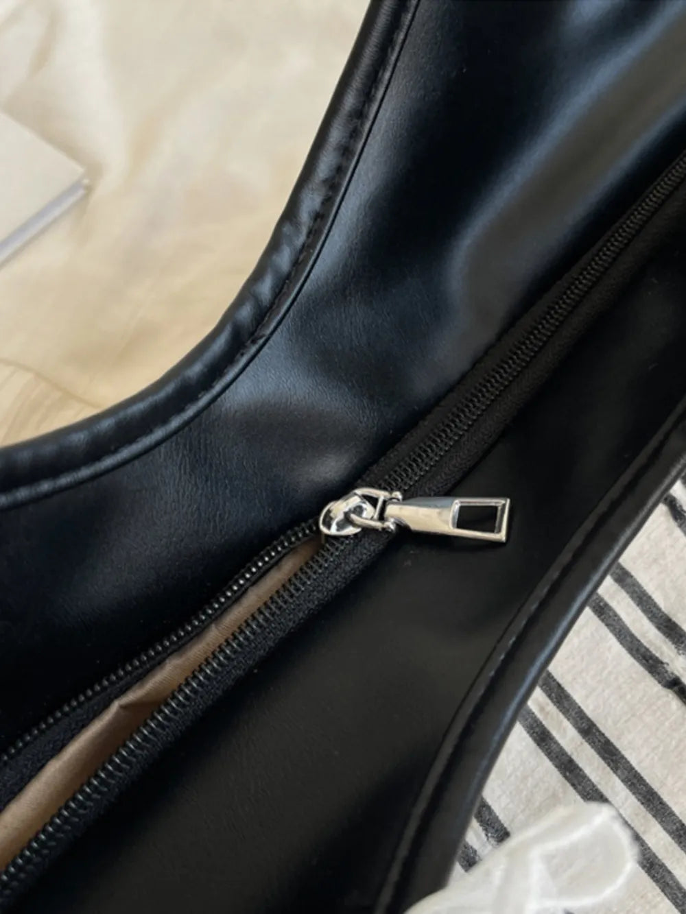 Striped Canvas Tote Bag-AURA REGALIA 