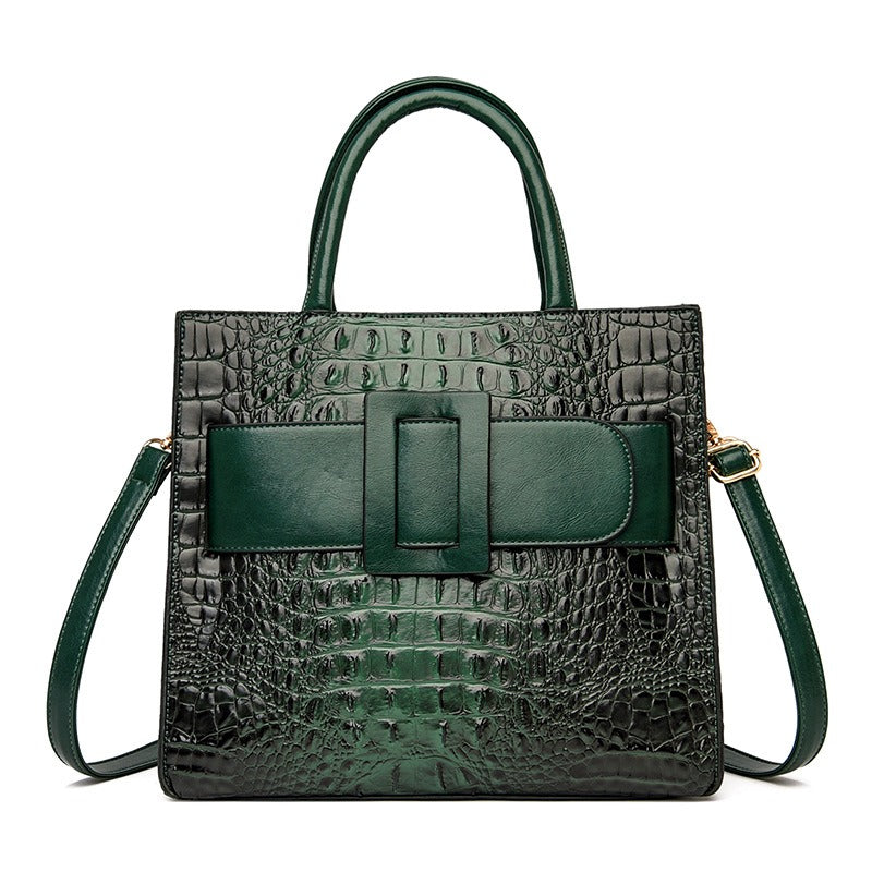 PU Women's Bag Crocodile Vintage Handbag New High end Women's Bag Single Shoulder Crossbody Tote Bag