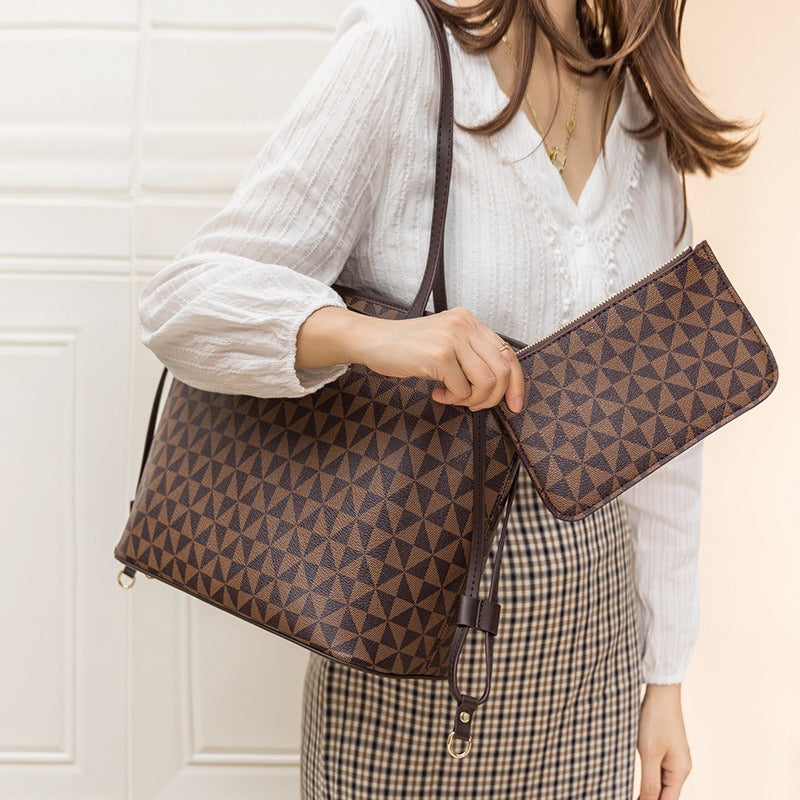 Tote Bag Windmill Pattern Handheld Shoulder Bag Large Capacity Two Piece Set Mother's Bag-AURA REGALIA 