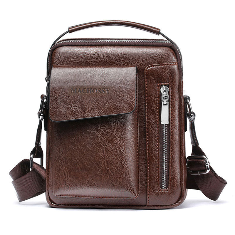 Casual Men Shoulder Bag Vintage Crossbody Bags High Quality Male Bag PU Leather Handbag Capacity Men Messenger Bags Tote Bag-AURA REGALIA 
