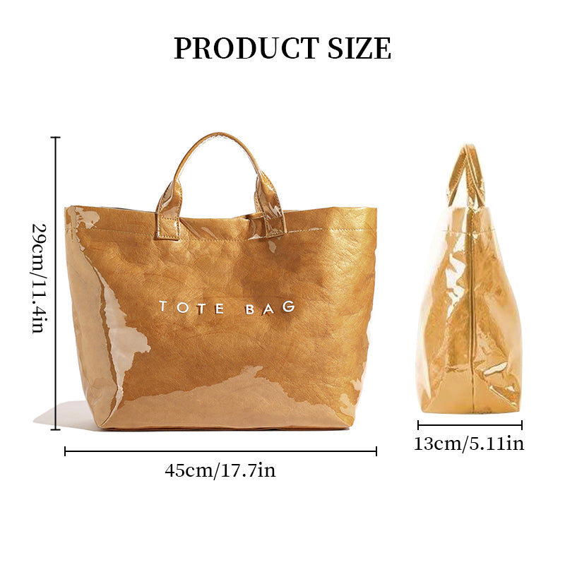 Vintage PVC tote with DuPont lettering. Simple, transparent, large - capacity handbag