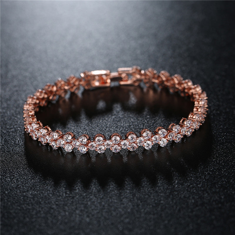 Roman Bracelet Fashion Copper Inlaid AAA Zircon Bracelet Factory Direct Sales Ladies Bracelet Gem Bracelet For Gift