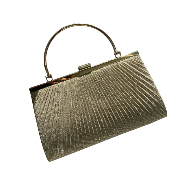 Pleated shiny evening bag handbag mobile phone bag women's banquet bag cheongsam dress bag-AURA REGALIA 
