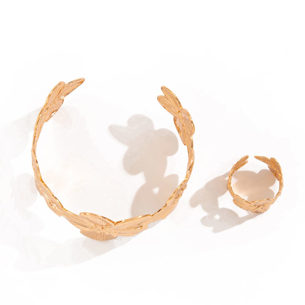 Fashionable striped butterfly bracelet, metallic irregular starfish Bracelet set