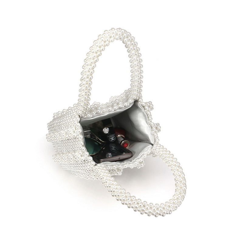 Pearl Tote Bag Ladies Ins Net Red Niche Bag Beaded Bag Fashion Pearl Bag-AURA REGALIA 