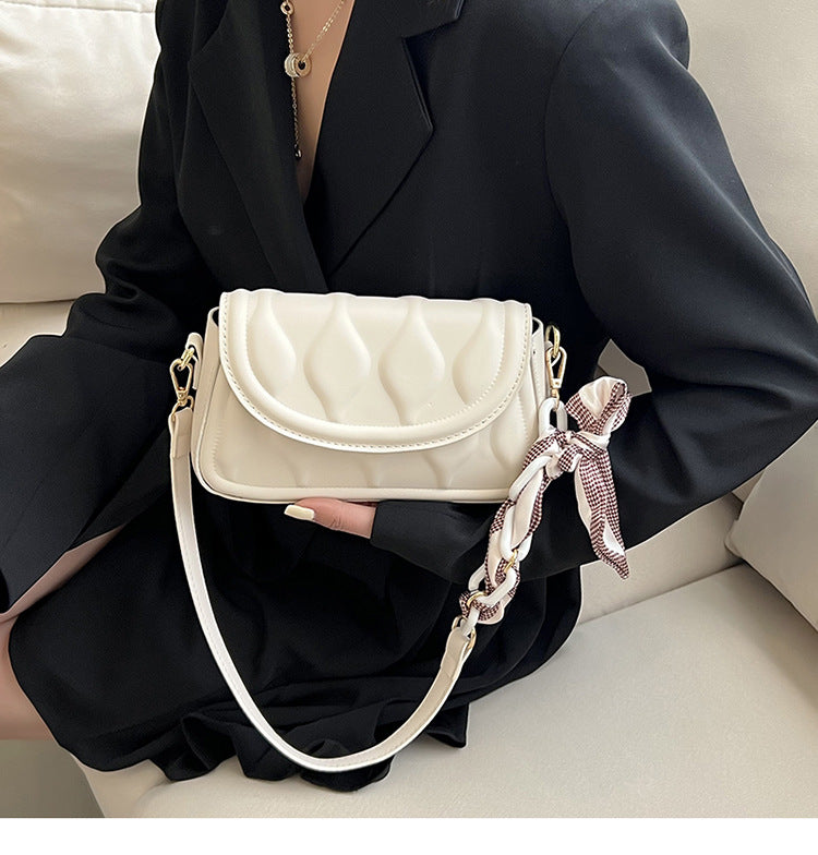 New Bag Shoulder Small Square Bag PU Texture Bag Women's Small Fresh Chain Messenger Bag Trendy Underarm Bag-AURA REGALIA 