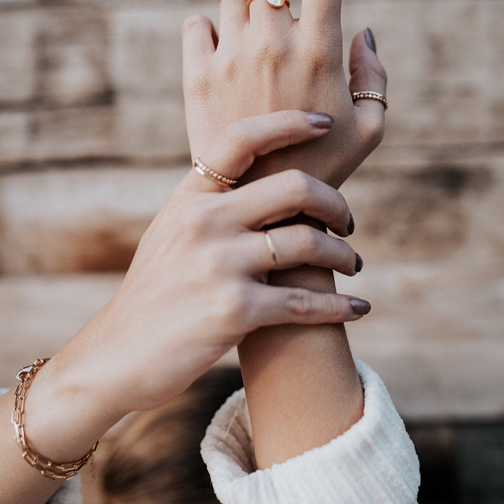 Madeline Gold Filled Paperclip Bracelet-AURA REGALIA 