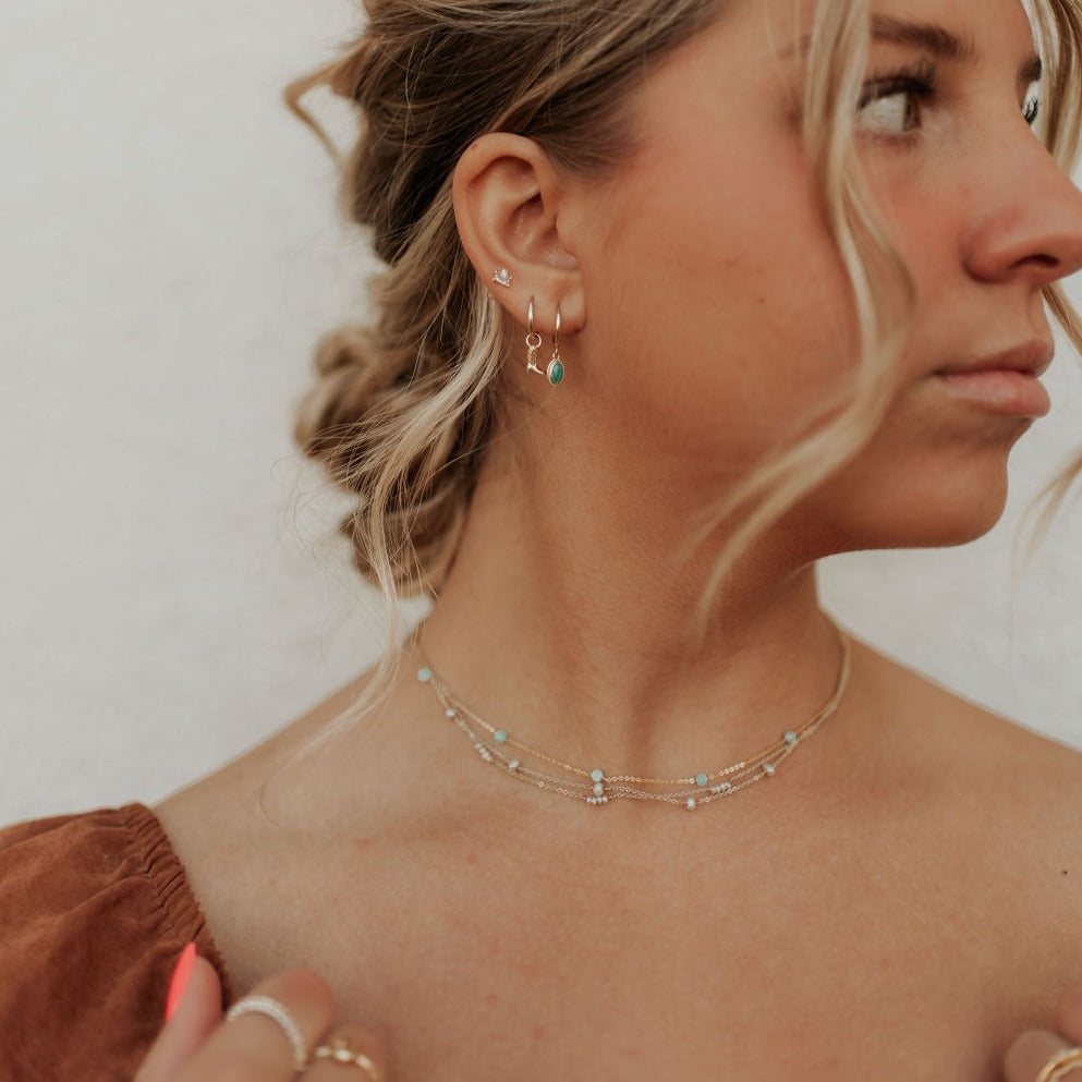 Malibu Necklace in Turquoise-AURA REGALIA 