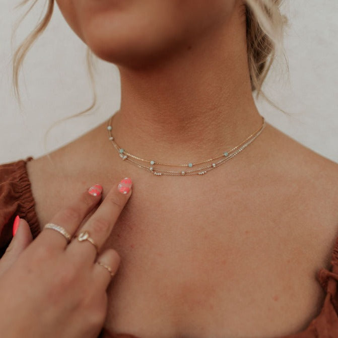 Malibu Necklace in Turquoise-AURA REGALIA 