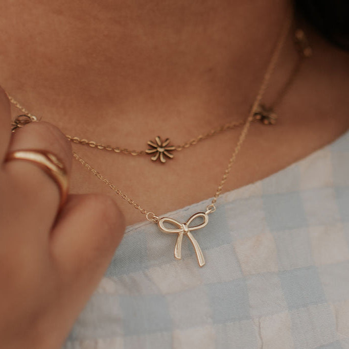 Lily Bow Necklace-AURA REGALIA 
