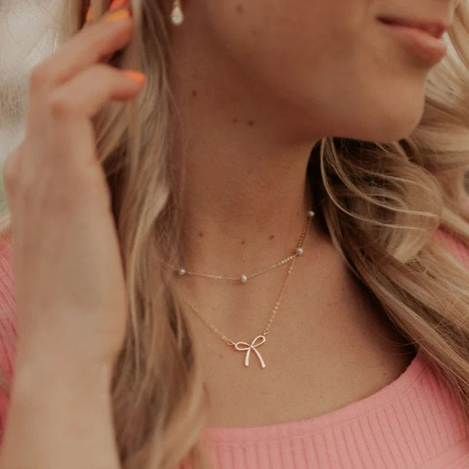 Lily Bow Necklace-AURA REGALIA 