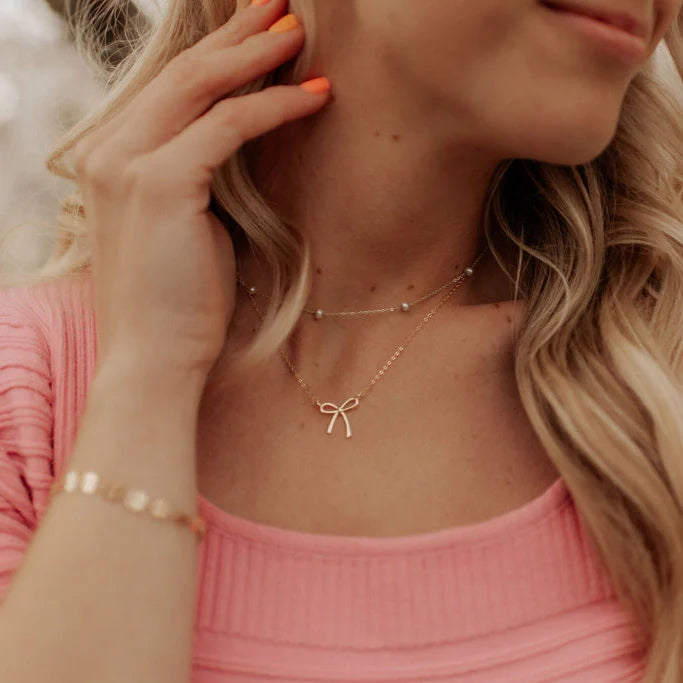 Lily Bow Necklace-AURA REGALIA 