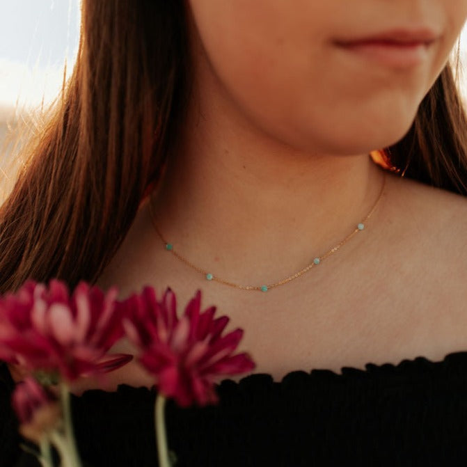 Malibu Necklace in Turquoise-AURA REGALIA 