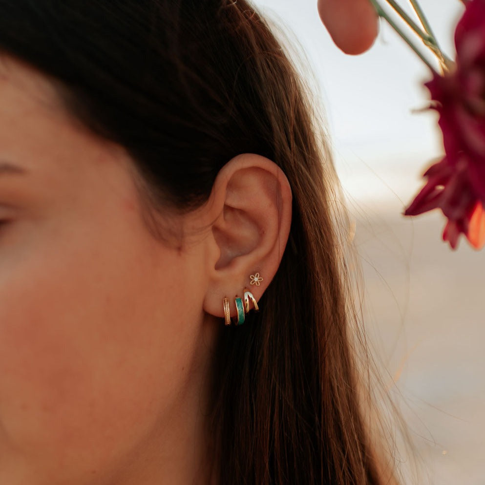 AZ Turquoise Hoops-AURA REGALIA 