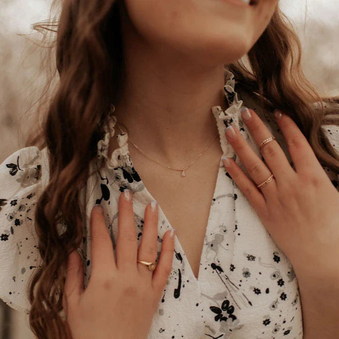 Harper Diamond Teardrop Necklace-AURA REGALIA 