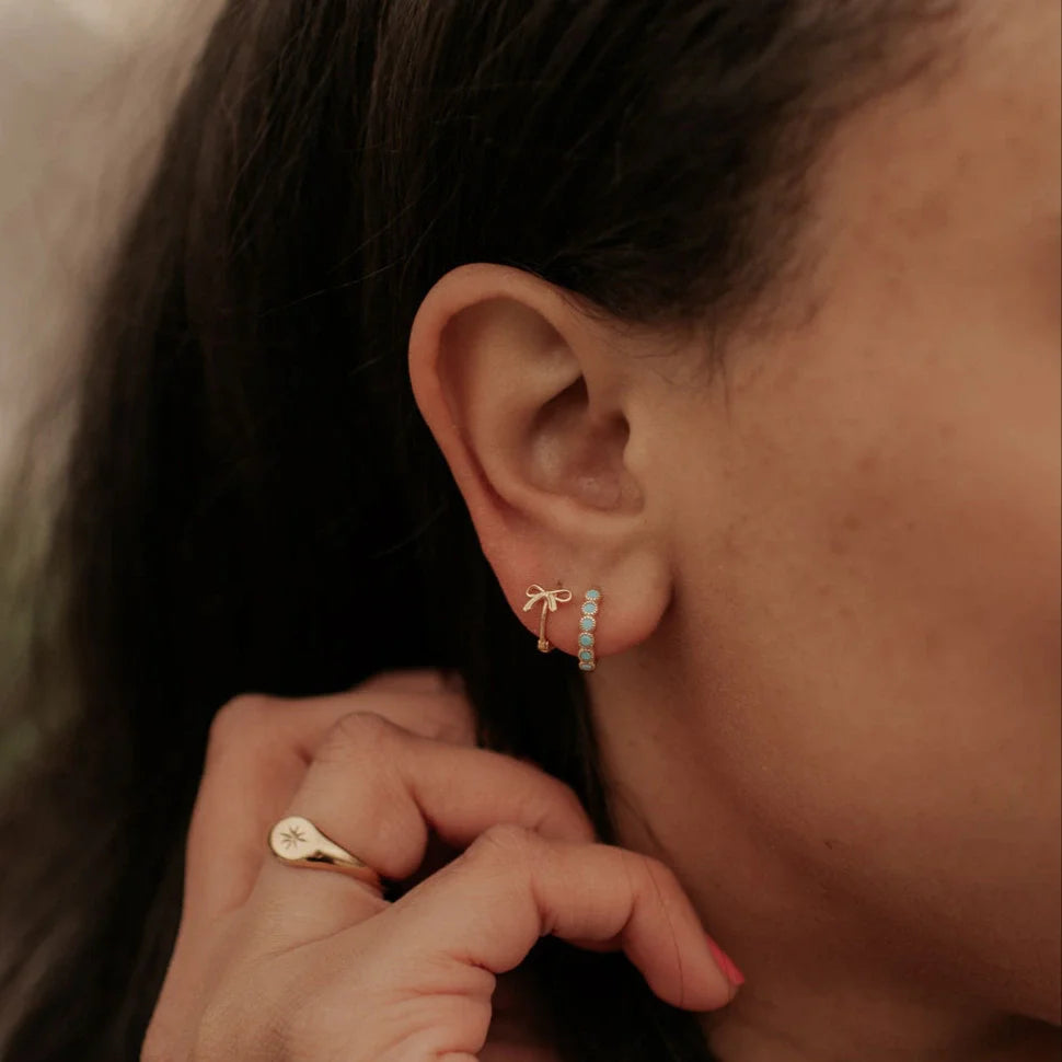 Gaby Turquoise Hoops-AURA REGALIA 