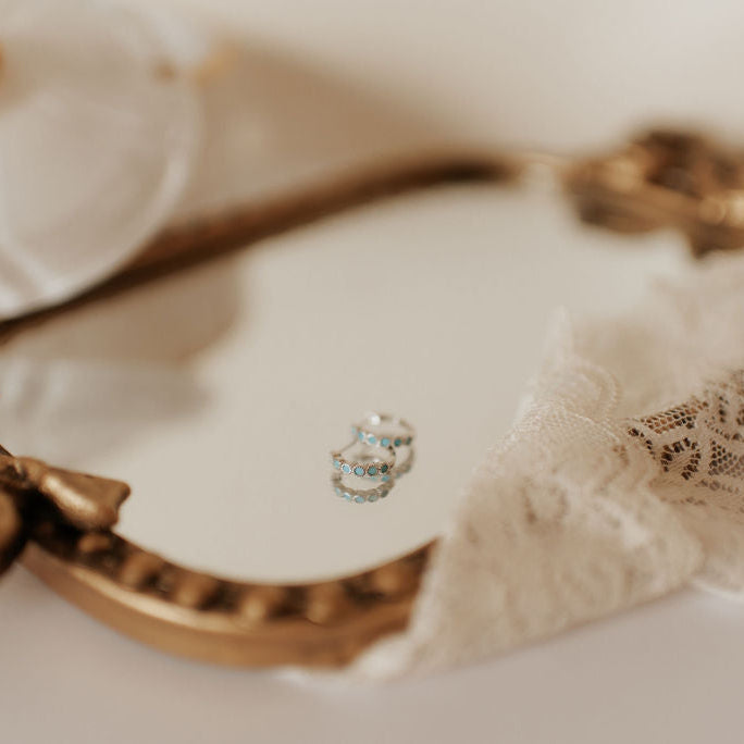Gaby Turquoise Hoops-AURA REGALIA 