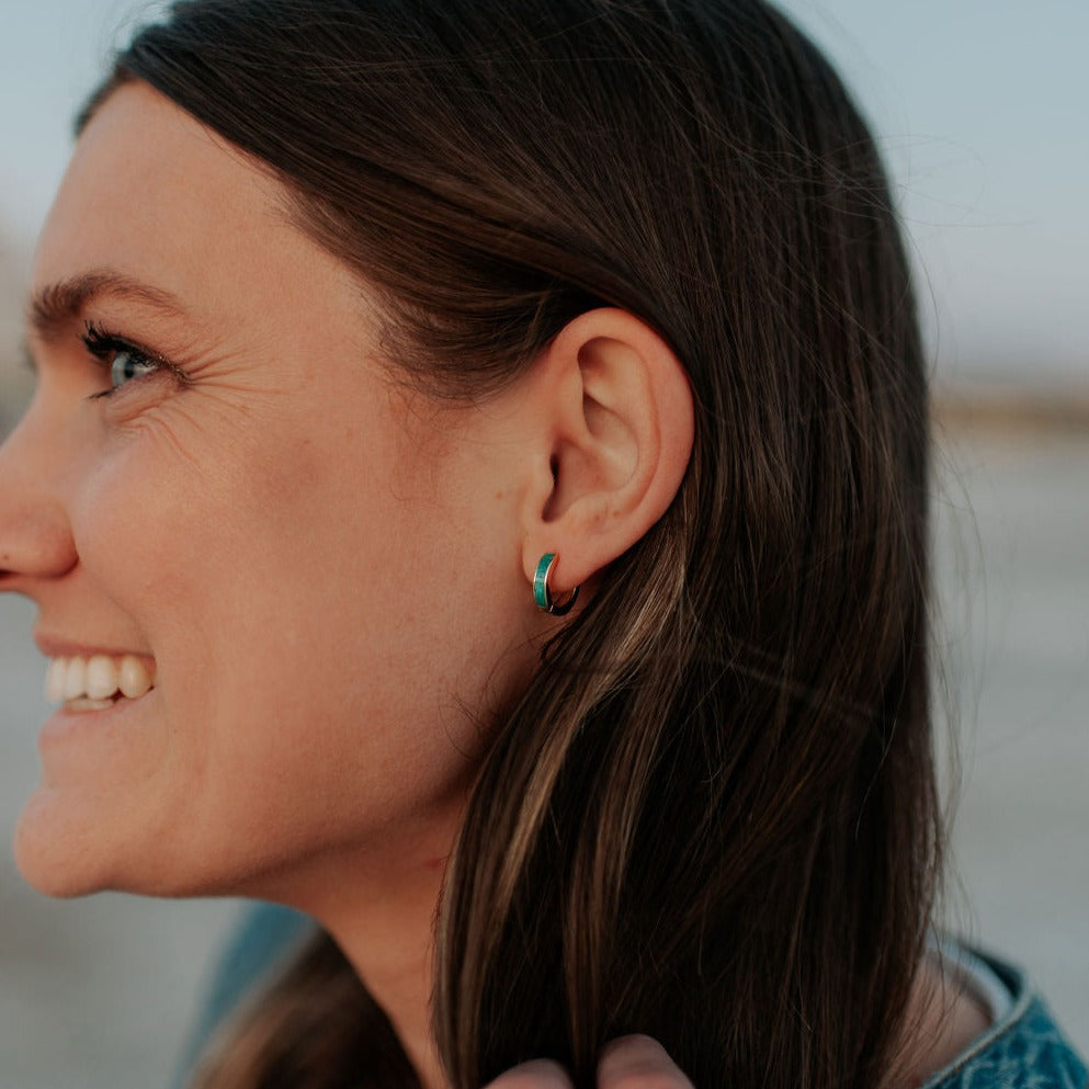 AZ Turquoise Hoops-AURA REGALIA 
