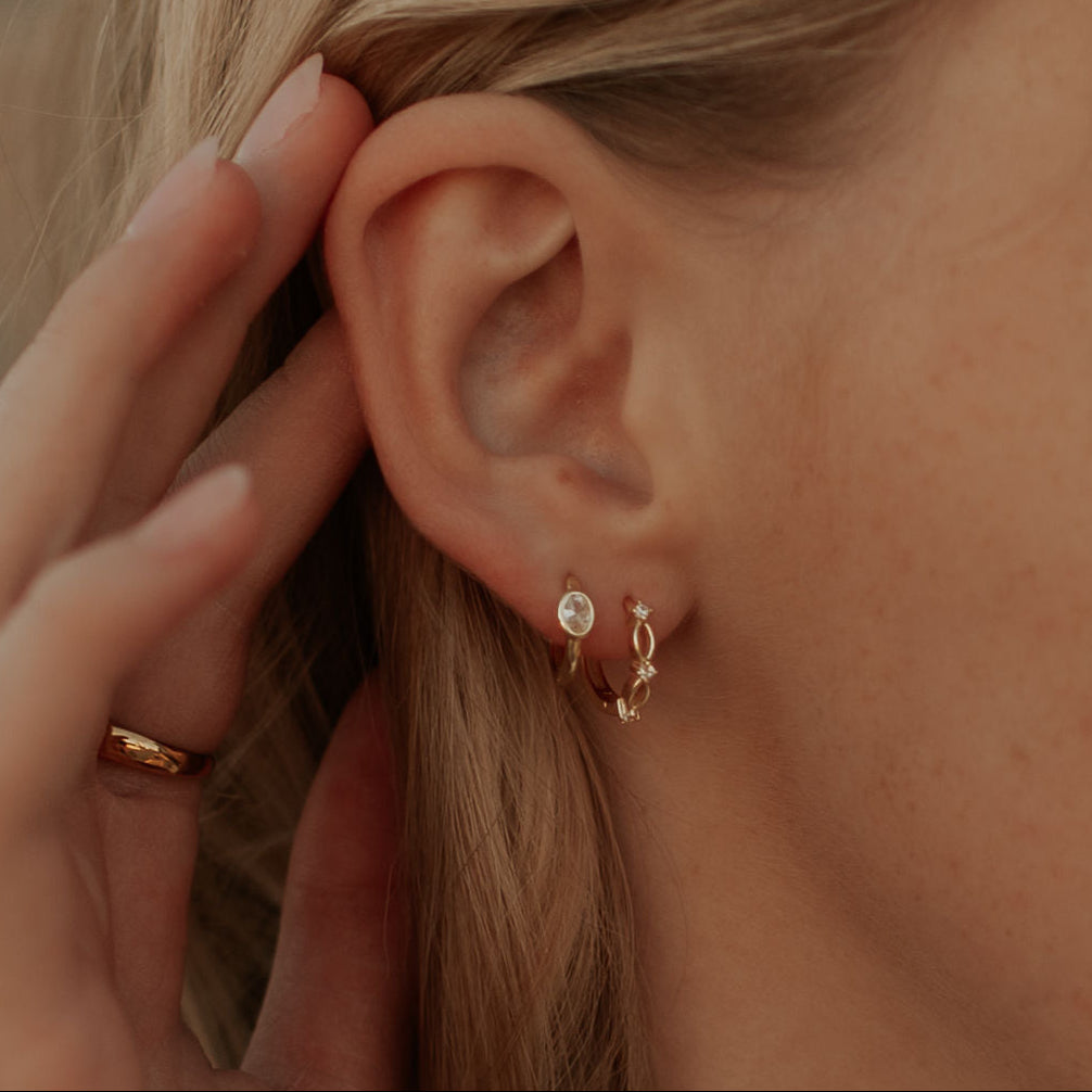 Aspen Diamond Hoops-AURA REGALIA 
