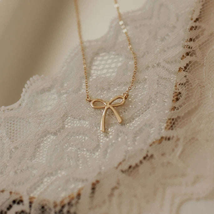 Lily Bow Necklace-AURA REGALIA 