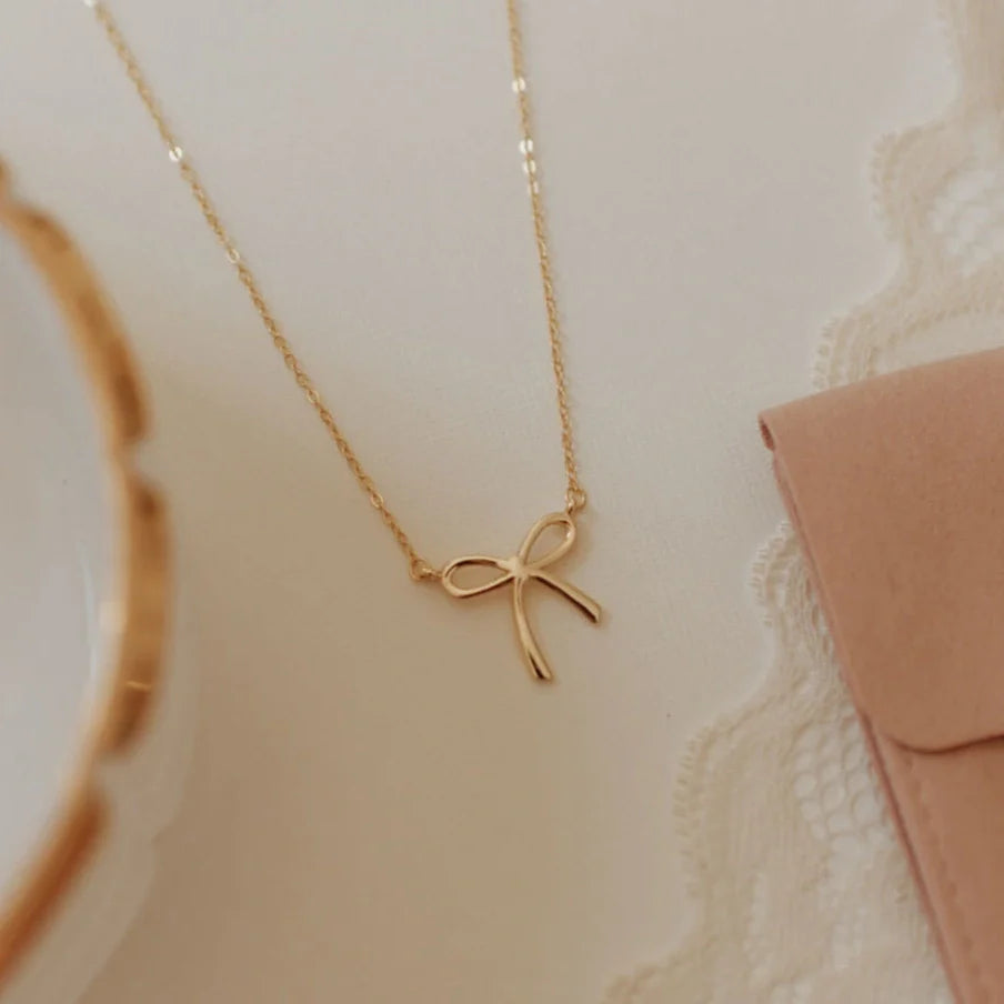 Lily Bow Necklace-AURA REGALIA 