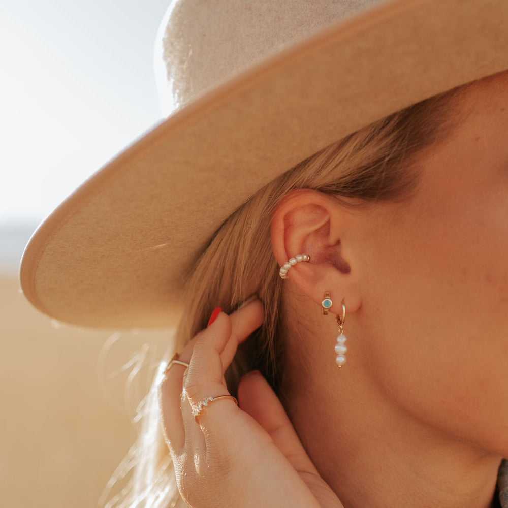 Catalina Pearl Earrings-AURA REGALIA 