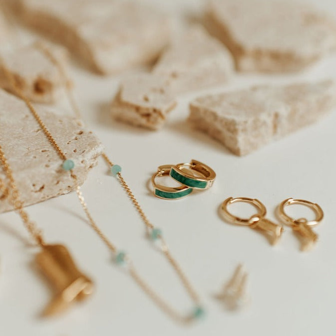 AZ Turquoise Hoops-AURA REGALIA 