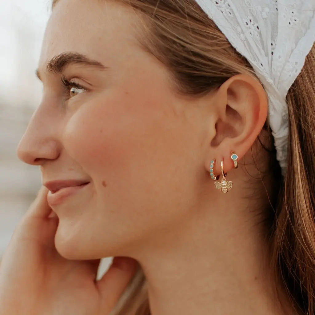 Gaby Turquoise Hoops-AURA REGALIA 