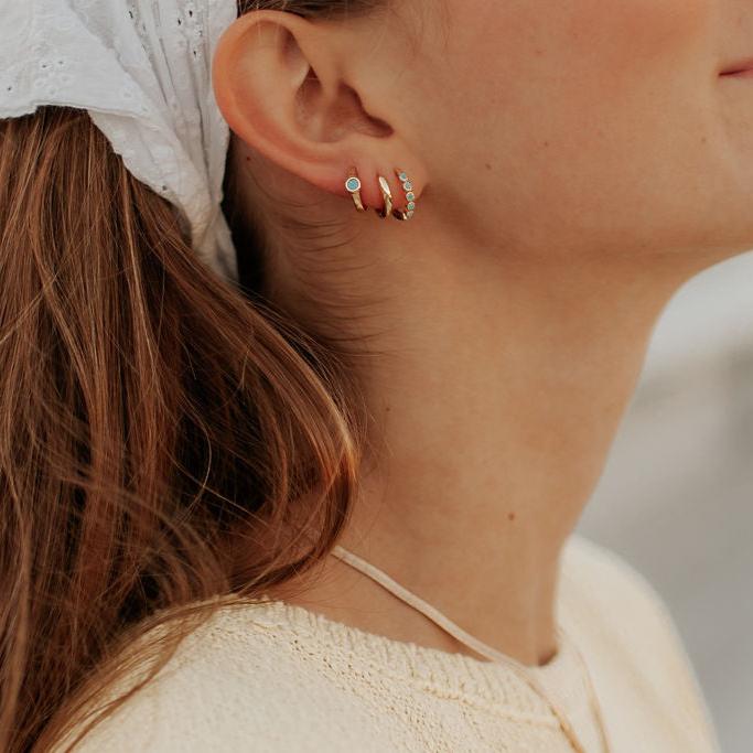 Gaby Turquoise Hoops-AURA REGALIA 