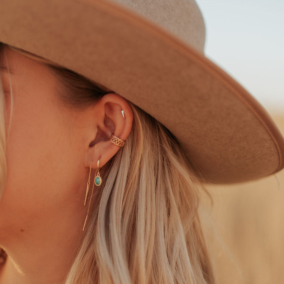 Riley Turquoise Hoops-AURA REGALIA 