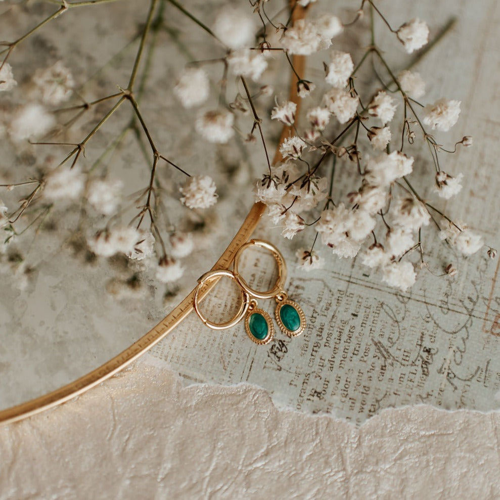 Riley Turquoise Hoops-AURA REGALIA 