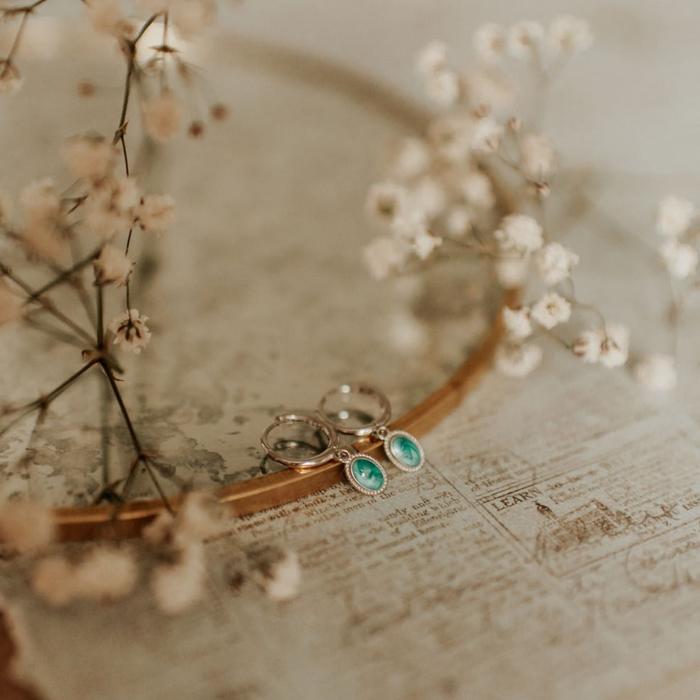 Riley Turquoise Hoops-AURA REGALIA 