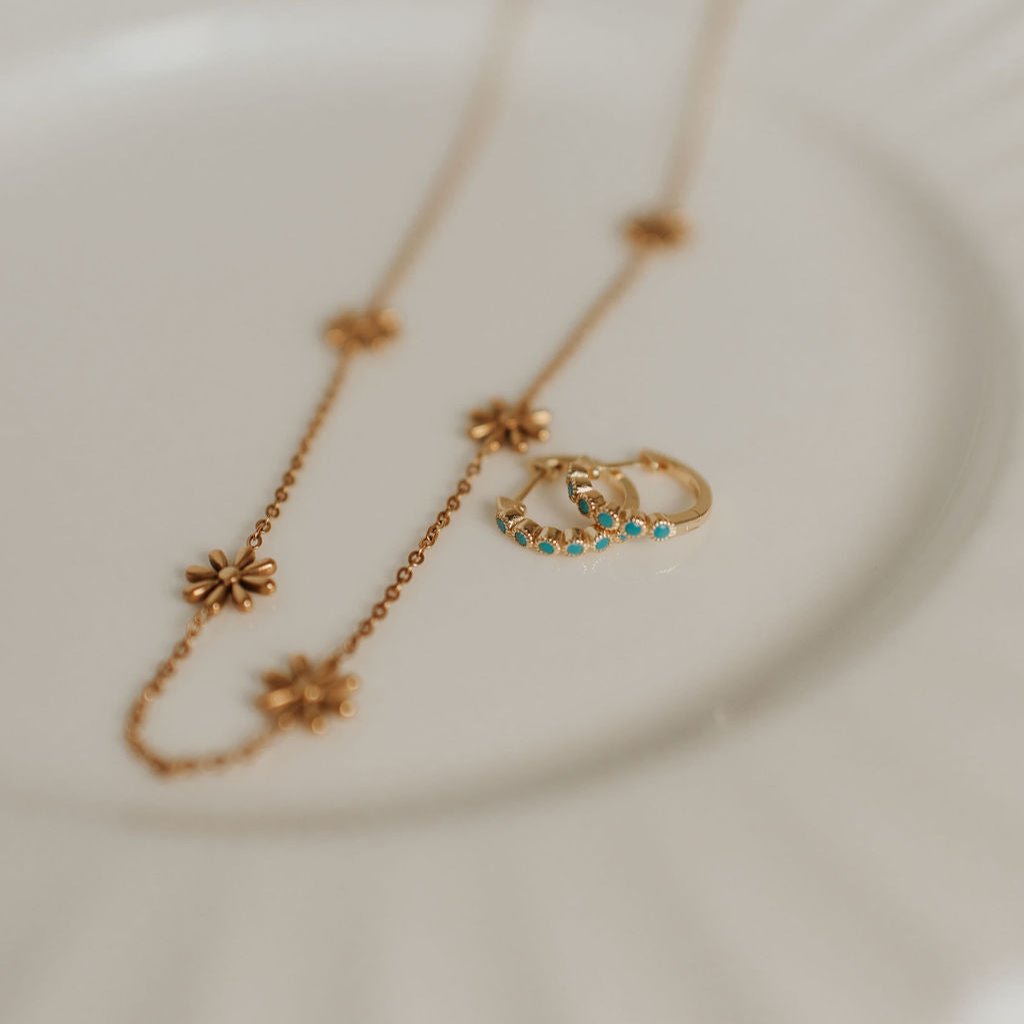 Gaby Turquoise Hoops-AURA REGALIA 