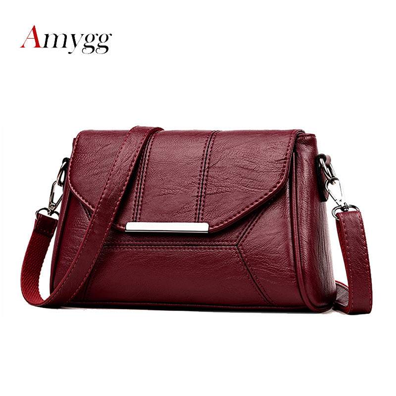 Soft Crossbody Bags For Women Pu Leather Handbags Designer Women Shoulder Bags High Quality Solid Women Messenger Bags-AURA REGALIA 