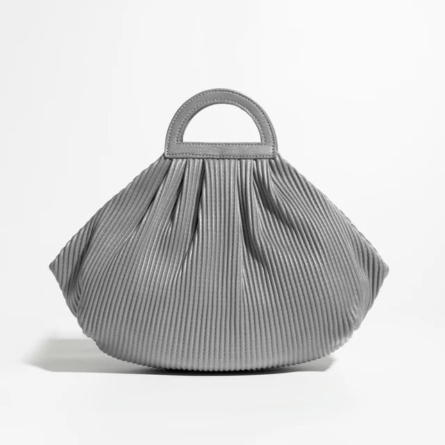 Pleated Dumpling Top Handle Purse