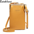 Fashion Small Crossbody Bags Women Mini PU Leather Shoulder Messenger Bag For Girls Yellow Bolsas Ladies Phone Purse Zipper Flap-AURA REGALIA 