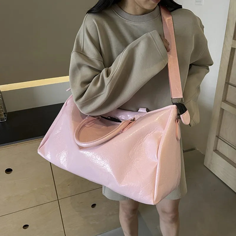 PU Leather Oversize Travel Bag-AURA REGALIA 