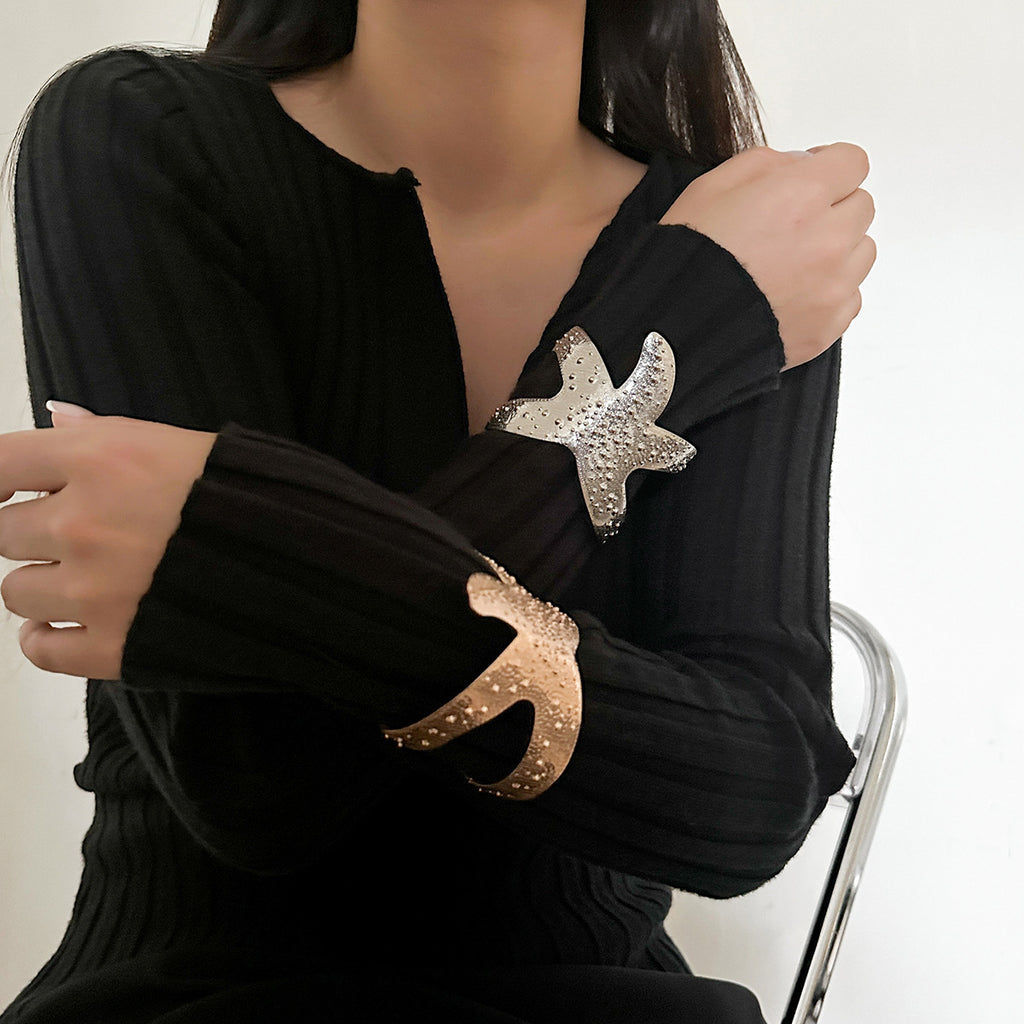 Fashionable striped butterfly bracelet, metallic irregular starfish Bracelet set
