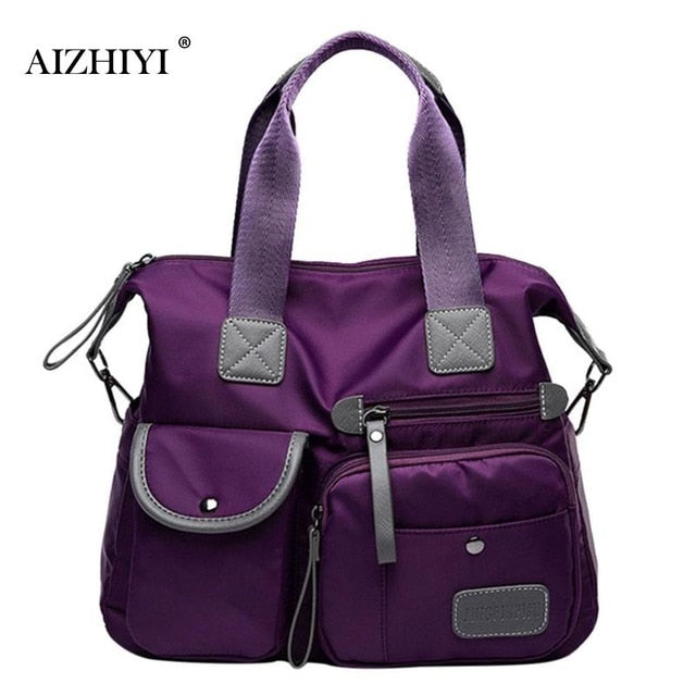 Multiuse Women Waterproof Handbag Nylon Tote Fashion Messenger Crossbody Bags for Women Top-Handle Shoulder Purse Travel Bag-AURA REGALIA 