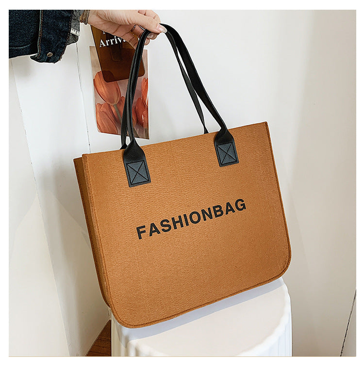 Fashion Large Capacity Tote Bag Women's Creative Shoulder Bag Commuter Handbag Felt Klein Blue Mummy Storage Bag