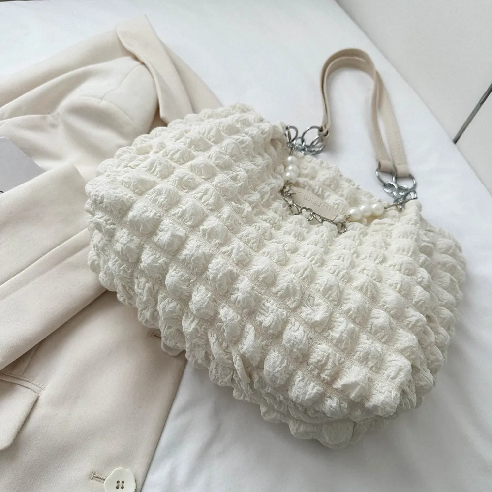 Bubble Textured Tote Bag-AURA REGALIA 