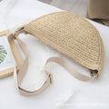 Sports Crossbody Bag Handmade Woven Dumpling Bag Breathable Semicircle Bag Versatile Rattan Bag Summer Beach Bag for Women Luxury-AURA REGALIA 