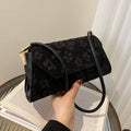 Women Bag Solid Color New Trendy Tote Bag Printing Fashion Hand-Held One-Shoulder Underarm Bag Western Style Oblique Cross Small Bag
