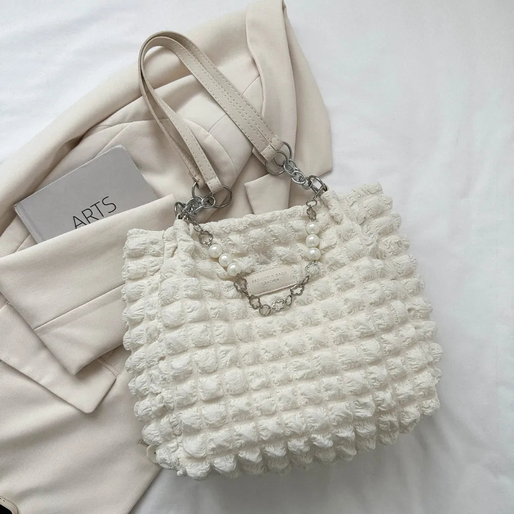Bubble Textured Tote Bag-AURA REGALIA 