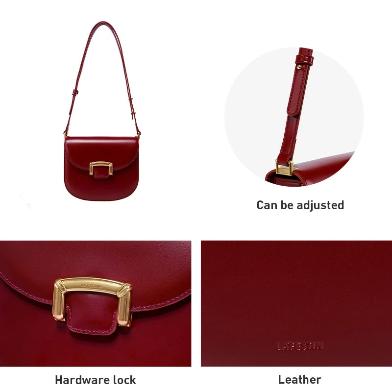 Original Women Bag  New Trendy High-end Wedding Bag Shoulder Bag Commuting Handbag Retro Style Saddle Bag-AURA REGALIA 