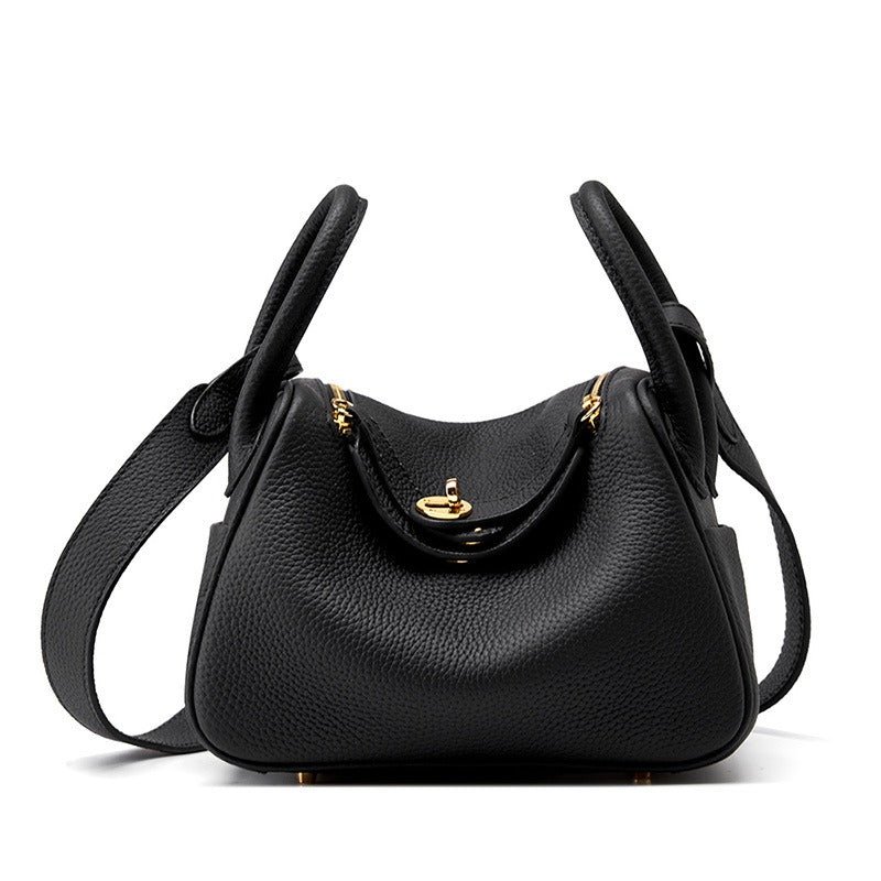 Mini genuine leather shoulder crossbody bag pillow bag versatile lindy small bag doctor bag trendy-AURA REGALIA 