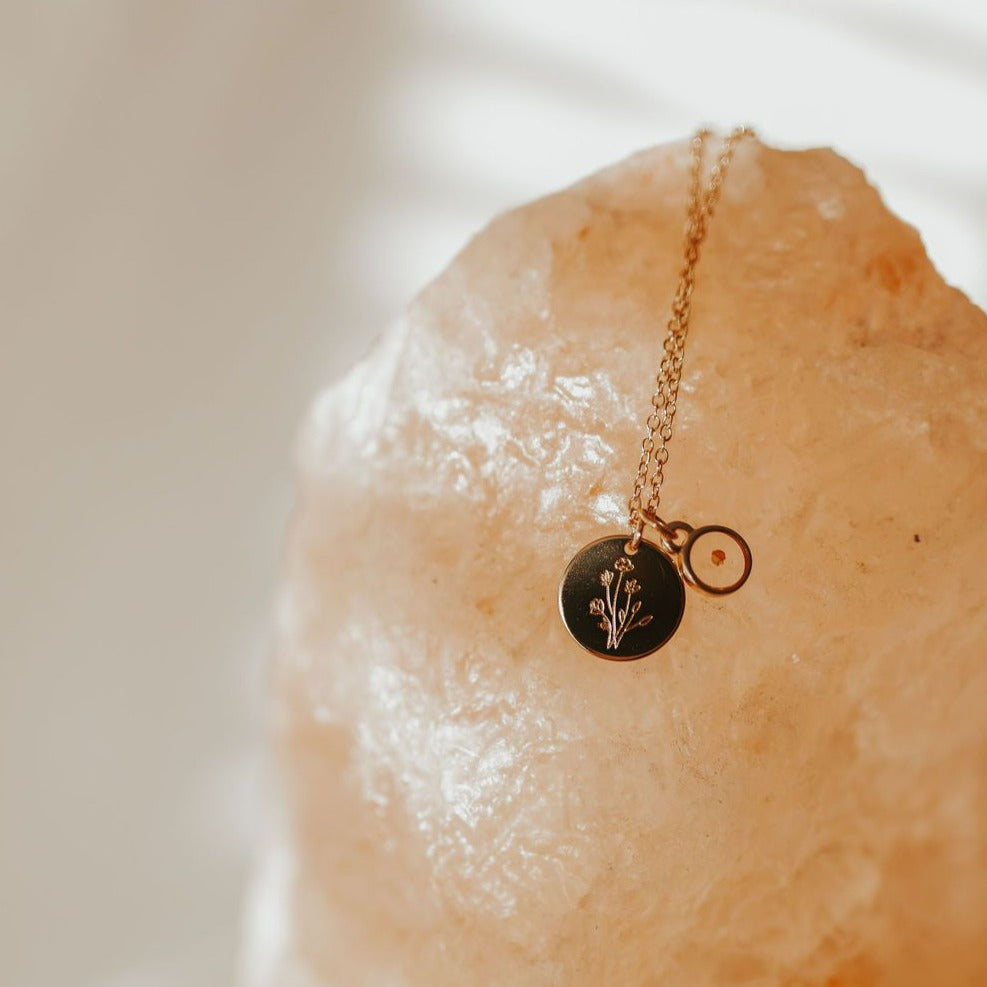 Wildflower Necklace with Mustard Seed-AURA REGALIA 